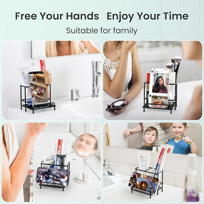 Mustry Toothbrush Holders for Bathrooms, Stainless Steel Toothbrush and - Image 3