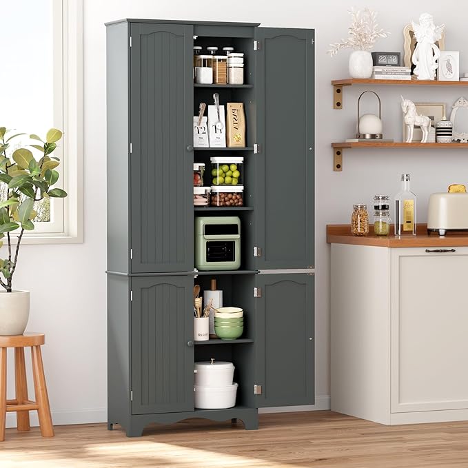 Yusong 72'' Tall Kitchen Pantry Cabinet, Freestanding Storage Cabinet - Image 4