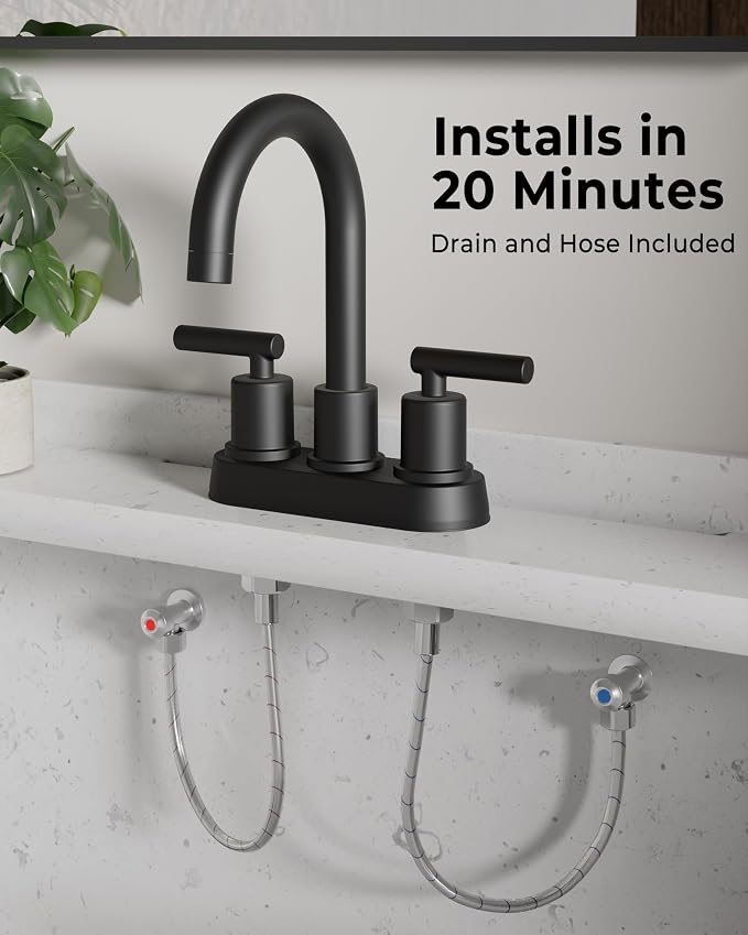 VXV Bathroom Sink Faucet 4 Inch 2 Handle Centerset Utility Lavatory Vanity - Image 5