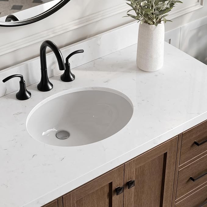 ARIEL Cambridge 48 Inch Single Oval Sink Bathroom Vanity - Image 3