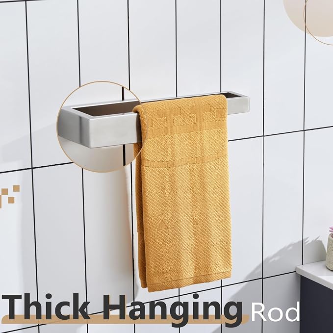 KOKOSIRI Towel Bar Brushed Nickel Hand Towel Hanger Holder 12-Inch Kitchen Rack - Image 8