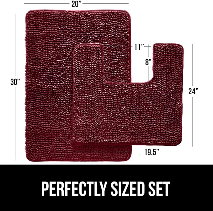 GORILLA GRIP Bathroom Rug Sets, Soft Chenille 2 Piece Area Rugs Set, Toilet - Image 2