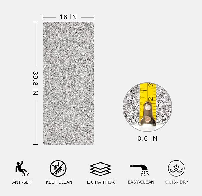 Nonslip Bathtub Mat, Anti Slip Bath Mat 0.6" Extra Thick, Quick Dry Bath Tub - Image 2