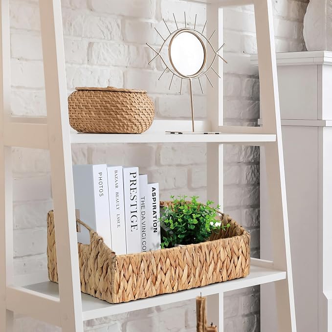 Ollieroo Natural Water Hyacinth Storage Baskets, Handwoven Wicker Storage Bins - Image 5