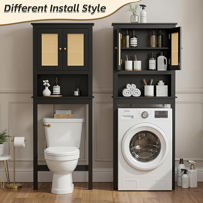 Over The Toilet Storage Cabinet, Behind Toilet Bathroom Organizer - Image 4