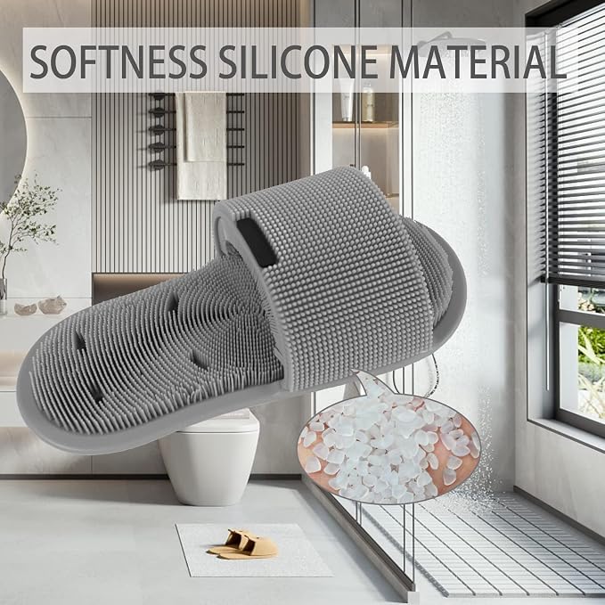 Shower Foot Scrubber with Non-slip Suction Cups, Silicone Bristle Shower Foot - Image 2