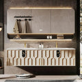 Double Sink Bathroom Vanity 64Inch, Modern Floating Vanity Set by LUTHXAY