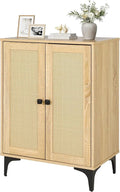 Rattan 4-Door Buffet Sideboard Storage Cabinet by GROZING