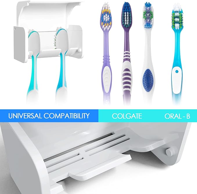 2 Pcs Toothbrush Holder Wall Mounted - Image 2