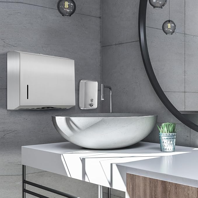 2 Pcs Commercial Soap Dispenser and Paper Towel Dispenser Set - Image 5