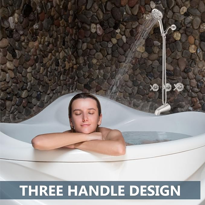 Aolemi 3 Handles Tub Shower Faucet Set - Image 7