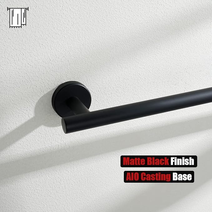 JQK Black Bath Towel Bar, 30 Inch 304 Stainless Steel Thicken 0.8mm Towel Rack - Image 8