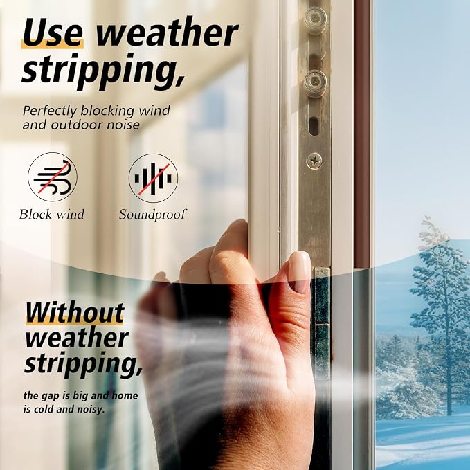 SUNMON Door Seal D-Type Strip Weather Stripping Self Adhesive Foam - Image 5