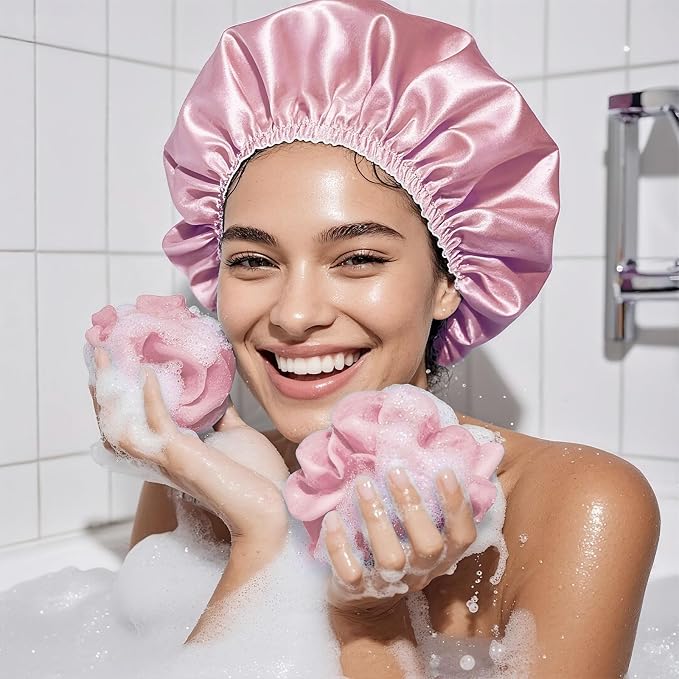 Smilco Reusable Shower Caps 4-Pack - Image 5