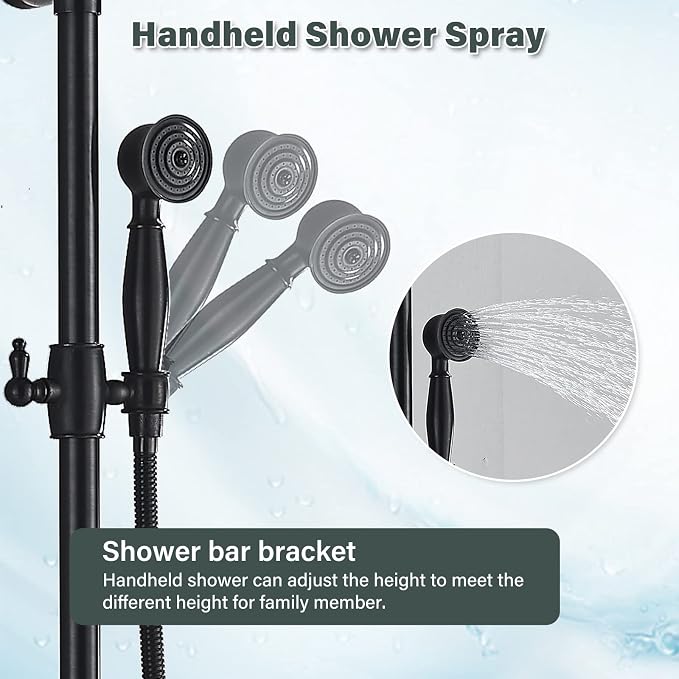 NeierThodore Luxury ORB Bathroom Shower Faucet Dual Handles Wall-Mounted Shower - Image 6