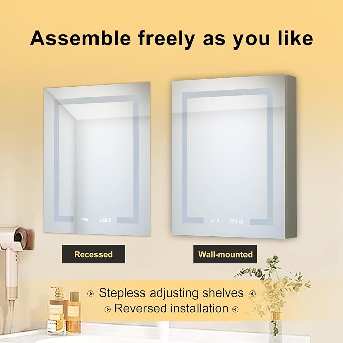 24" x 30 LED Lighted Medicine Cabinet - Image 6