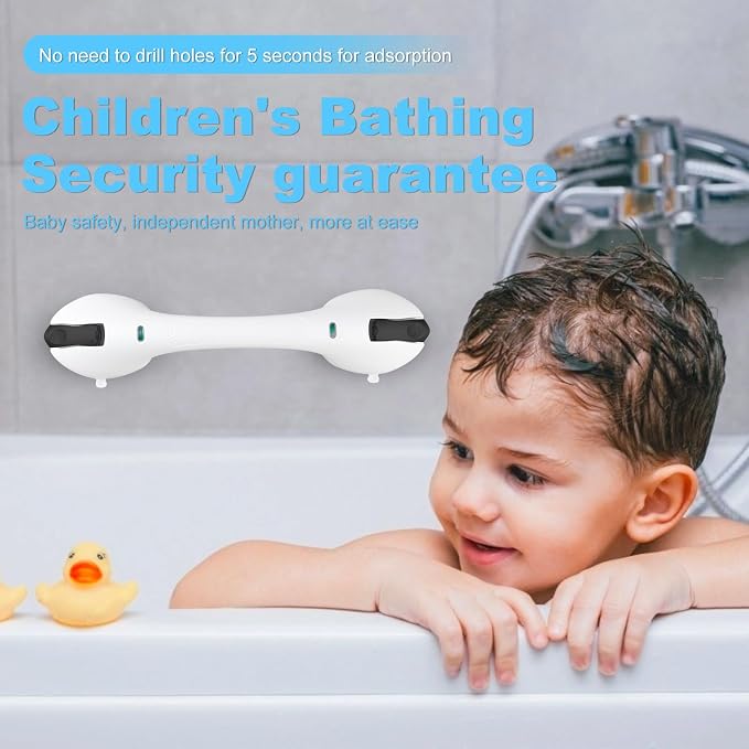 Suction Grab Bars for Bathtubs and Showers, Heavy Duty Shower Handle Removable - Image 2