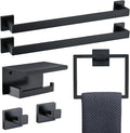 TNOMS 6-Piece Black Bathroom Hardware Set 23.6 Inch Towel Bar Set Double Towel by TNOMS