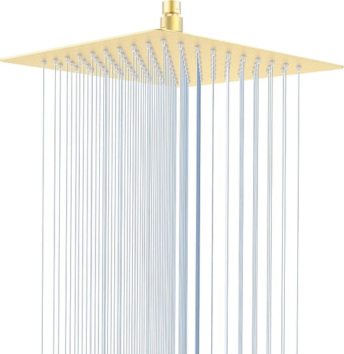 10 Inch Rain Shower Head, Square Rainfall & High Pressure, 304 Stainless Steel by Borlon