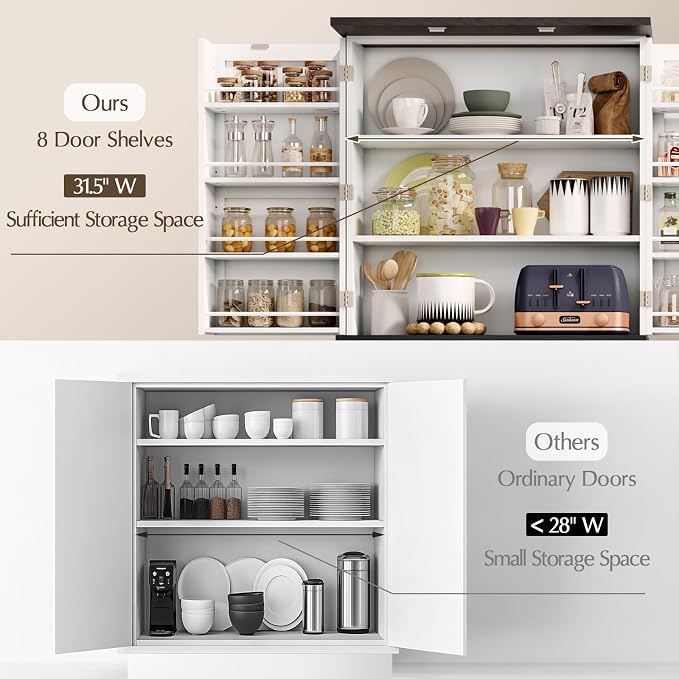 72" Tall Storage Cabinet, 31.5" Wide Freestanding Storage Cabinet - Image 3