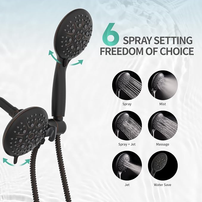 SR SUN RISE 35-Spray Shower Faucet 3-Way Combo Shower Head and Hand Held Shower - Image 5