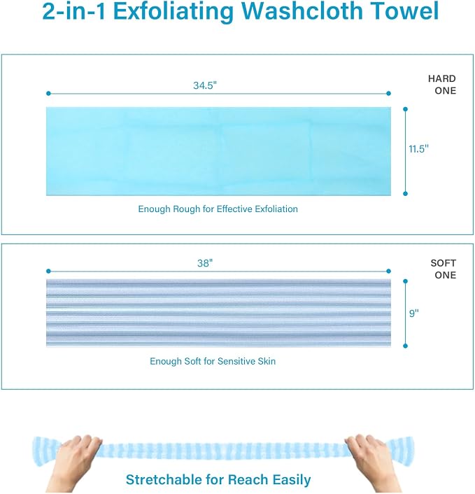 Yiclick 2 Pack Exfoliating Washcloth Towel - Image 5