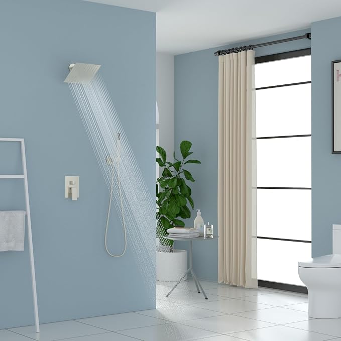 Lordear Rain Shower System 8 Inch Wall Mounted Shower Faucet Set Stainless - Image 2