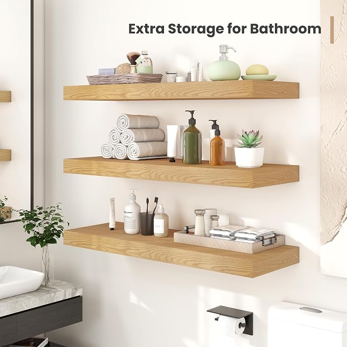 Heimlove 12 Inch Deep Floating Shelves, 16 x 12 inches Long Wall Shelf - Image 2
