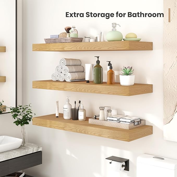 Heimlove 12 Inch Deep Floating Shelves, 12 x 12 inches Long Wall Shelf - Image 2