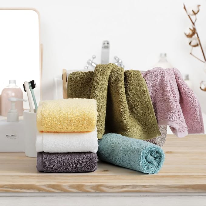 SEMAXE 100% Cotton Washcloths 12-Pack, 13 × 13 Inch Soft Luxury Face Towels – - Image 9