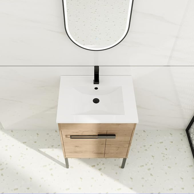 24 inch Bathroom Vanity with Sink, Single Sink Modern Mid Century Bathroom - Image 8