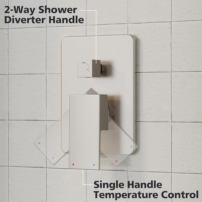 Gabrylly Shower System, Rainfall Shower Faucet Set Complete, 2 Way Valve - Image 5