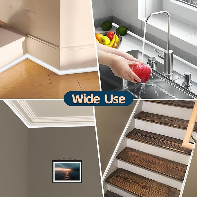 Flexible Quarter Round Molding Trim, Self Adhesive Wall Trim Mini Peel and - Image 5