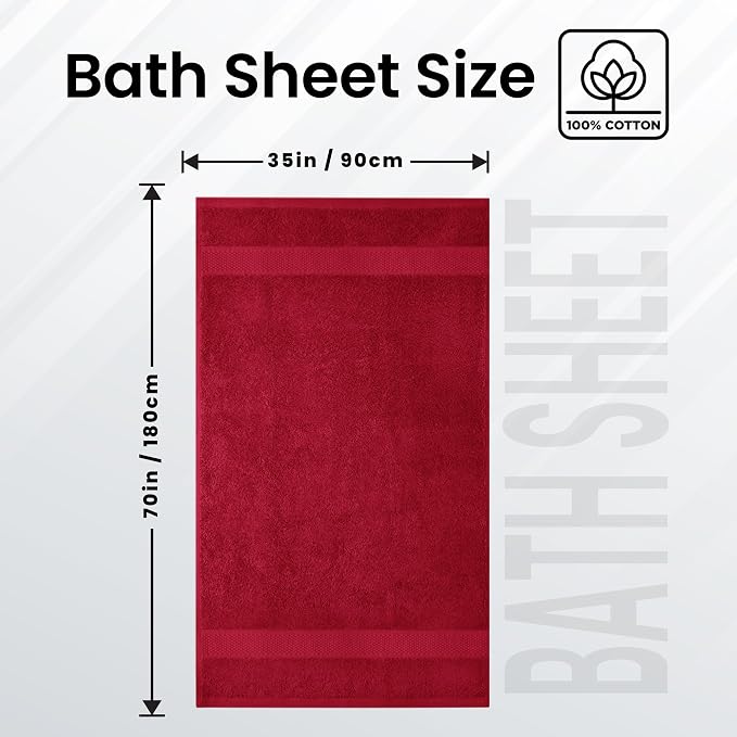Infinitee Xclusives – Luxury Bath Sheets Towels – 1 Pack 600 GSM – 100% Ring - Image 2