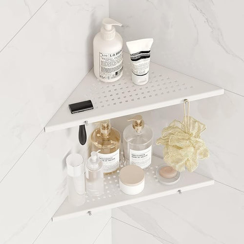 10" Bathroom Corner Shelf, 2 Pack Recessed Shower Shelf Caddy, SUS304 Stainless by Qeke