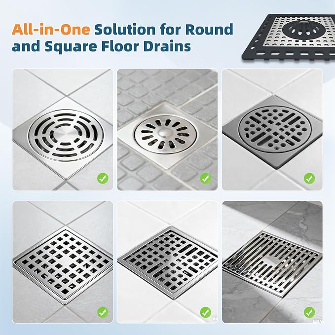 Hibbent Upgraded Shower Drain Hair Catcher, Shower Drain Cover - Image 8