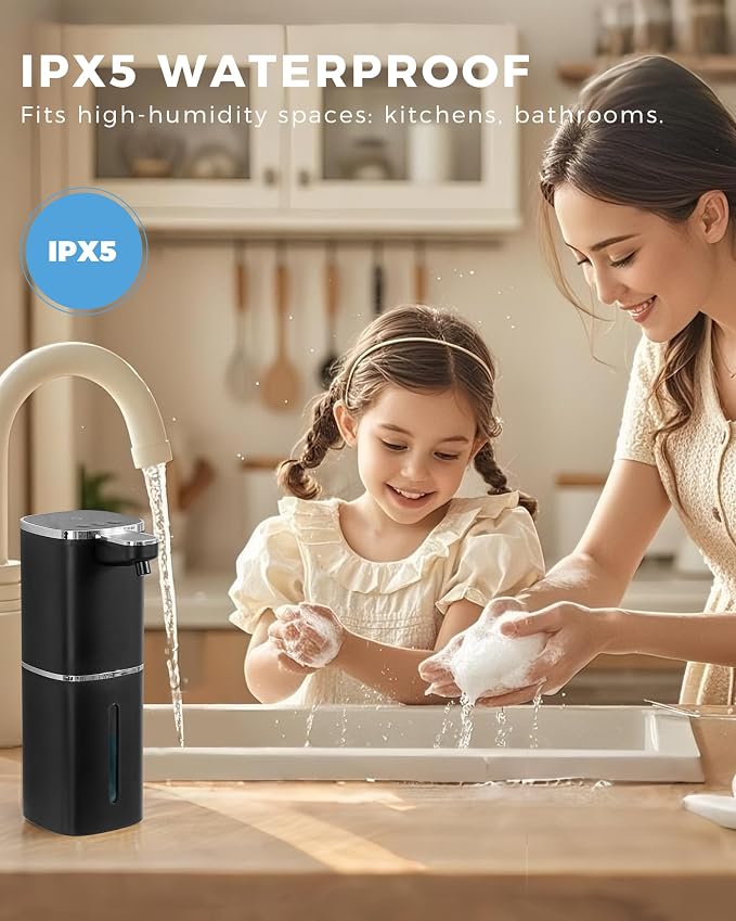 2 Pack Automatic Liquid Soap Dispenser, 12.8oz Rechargeable, Adjustable Liquid - Image 5
