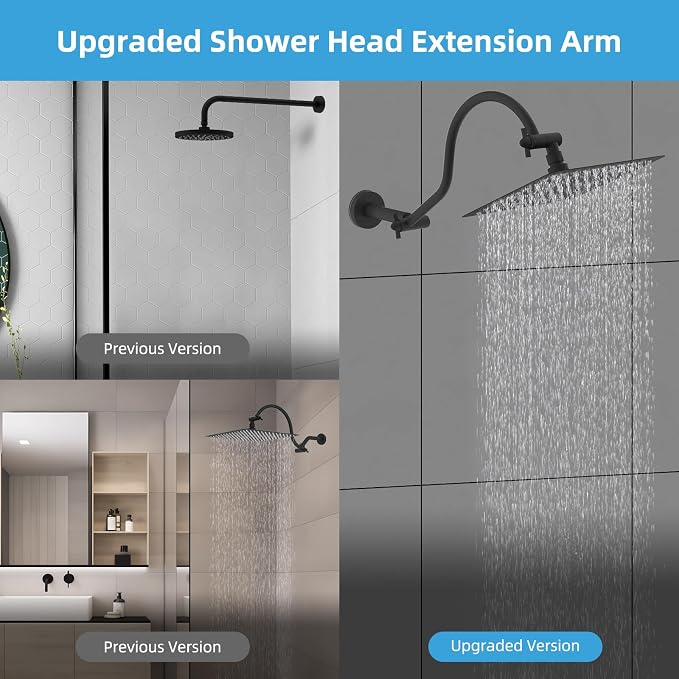 Hibbent All Metal Upgraded 18'' Shower Head Extension Arm, Shower Arm - Image 4