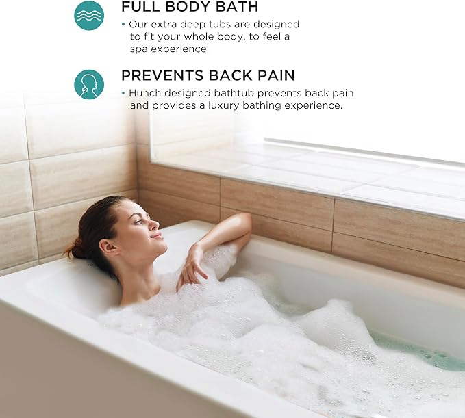 Fine Fixtures Acrylic, Fiberglass Alcove Soaking Bathtub - Image 3