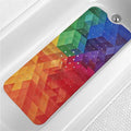 Rainbow Bathtub Mat Non Slip for Kids 40x16 Extra Long Geometry Modern Art Bath by Denifeiya