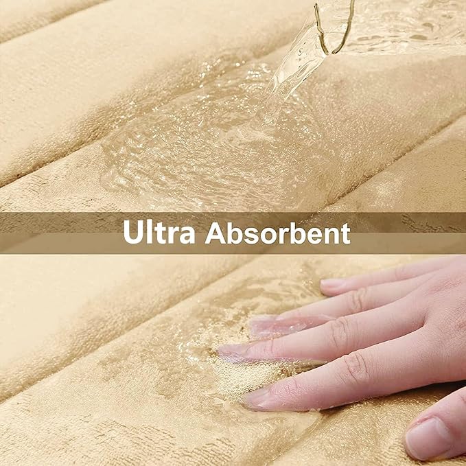 Buganda Memory Foam Bath Mat, Ultra Soft and Non-Slip Bathroom Rugs, Water - Image 4