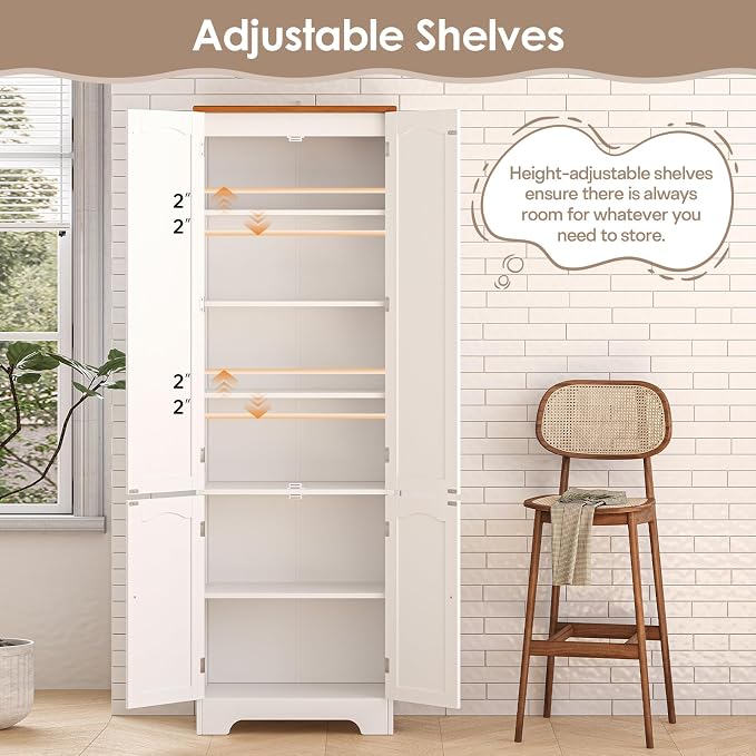 4 Door Pantry - 72.2'' Kitchen Cabinet - Image 3
