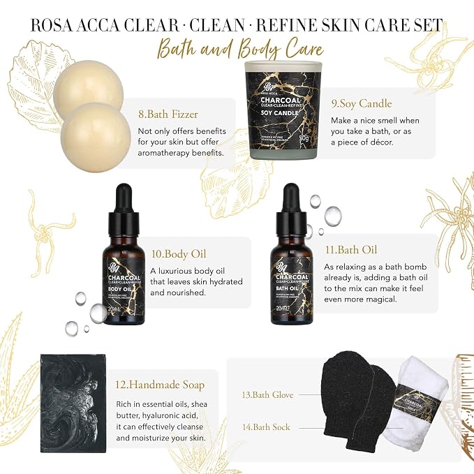 Skin Care Set, Bath Oil, Scented Candle, Hyaluronic Acid Face Serum, Facial - Image 3