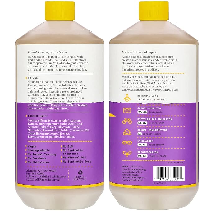 Alaffia Babies and Kids Bubble Bath, Gentle Baby Essentials - Image 2