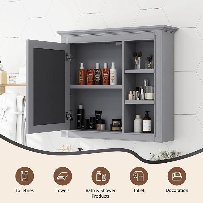 30'' x 28'' Medicine Cabinet, Wall Mounted Bathroom Storage Cabinet, Modern - Image 5
