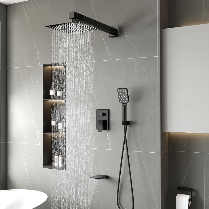Shower Faucet Set Complete Matte Black Shower System - Image 2