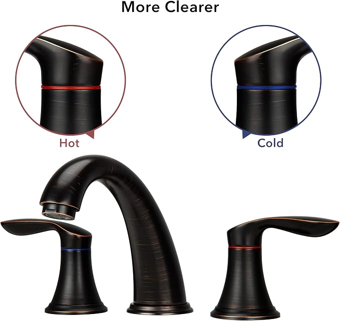 Bathroom Sink Faucet, Faucet for Bathroom Sink, Widespread ORB Bathroom Faucet - Image 5