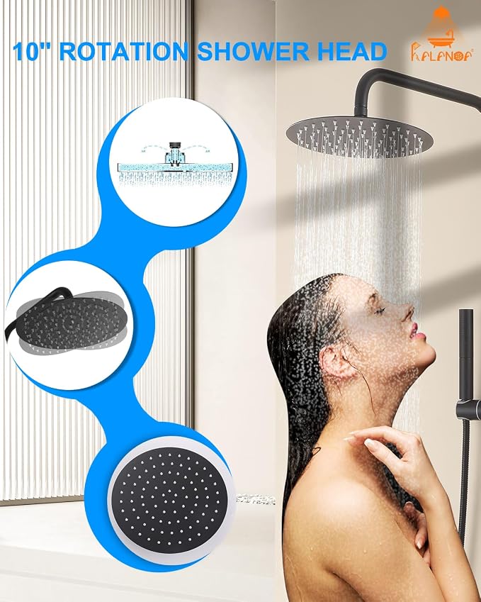 All-Metal Outdoor Shower Fixture, 3 Functions Handle Tub Rainfall Shower Faucet - Image 3