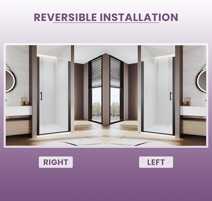 Glass Shower Door 35.5-37 in. W x 72 in. H, Pivot Shower Door - Image 8