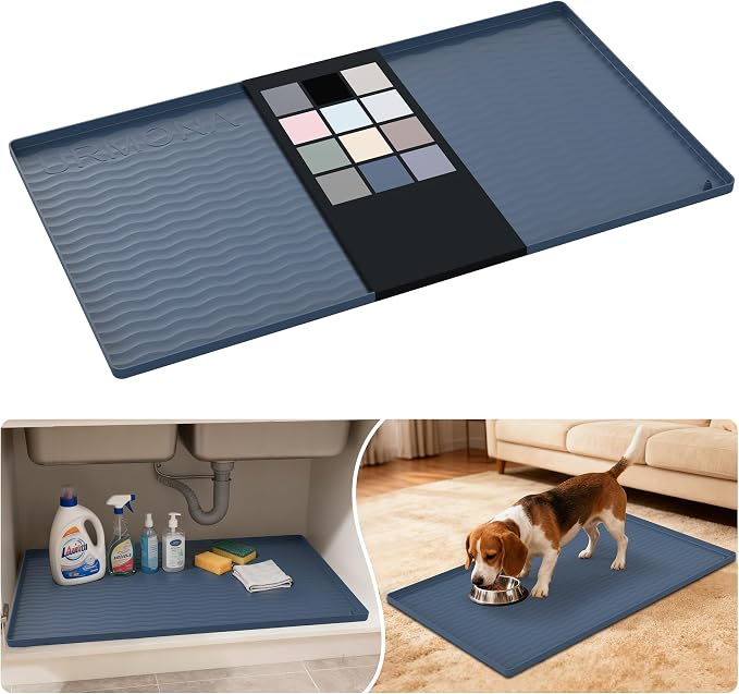URMONA Waterproof Silicone Under Sink Mat 34'' x 19'' Shelf Liner by URMONA